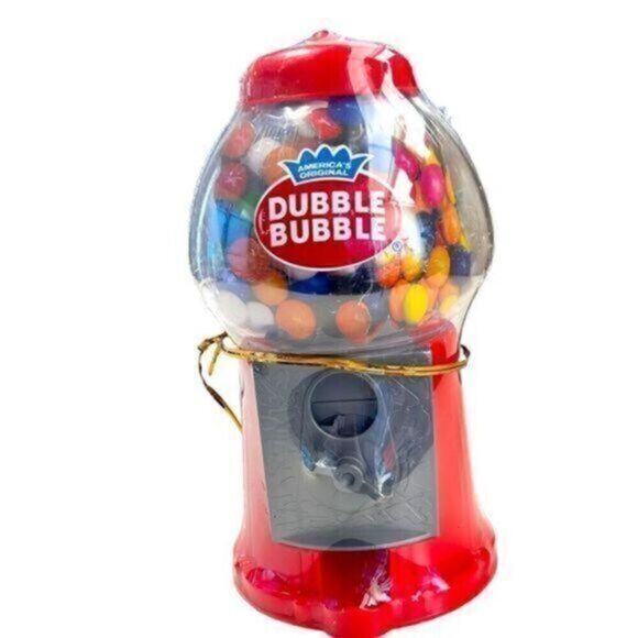 NWT Dubble Bubble Red Gum-ball Machine Coin Operated Plastic Dispenser Bank - Picture 1 of 4